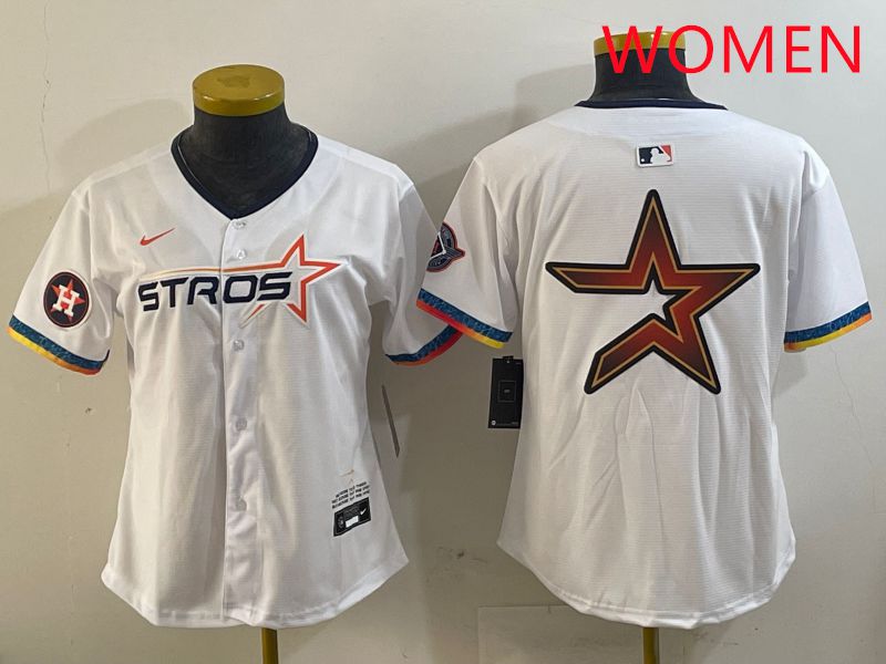 Women Houston Astros Blank White Fourth generation Joint Name 2025 Nike MLB Jersey style 10